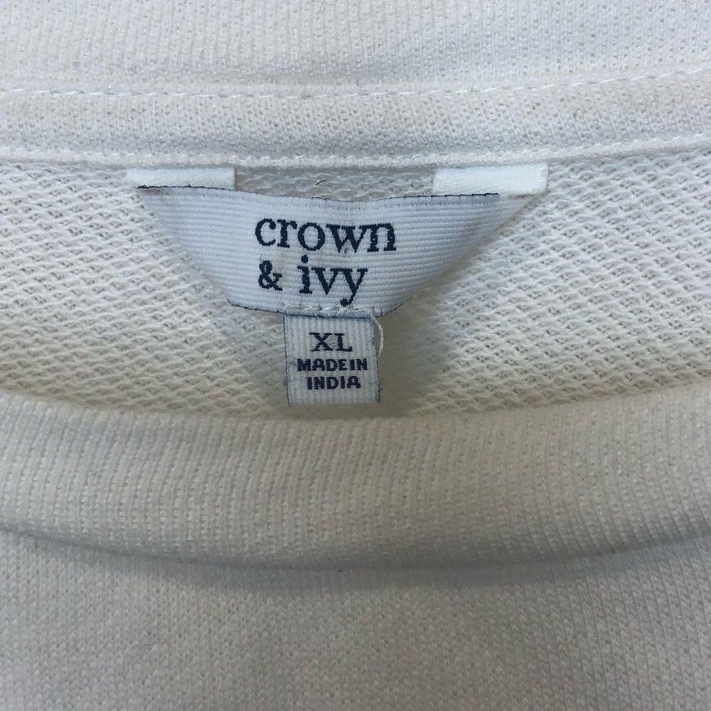 Crown & Ivy long sleeve sweater top with pearl and bead embellishments - Picture 4 of 8
